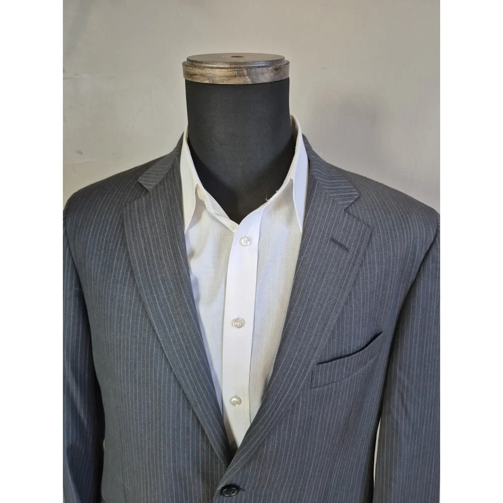 Brooks Brothers Mens Wool Stretch Sports Coat 41S Gray Stripe 2 Button Blazer